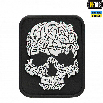 M-Tac нашивка Viking Skull PVC Black/White