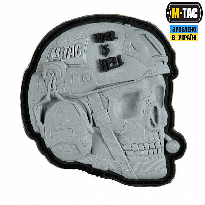 M-Tac нашивка War is Hell 3D PVC Grey