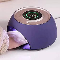 LED+UV Лампа для нігтів 120 Вт LEDME ONE, Фіолетова / Лампа для манікюру з диплеєм