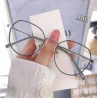 Очки для работы за компьютером в серебрянной оправе с чехлом Ультра Тонкие