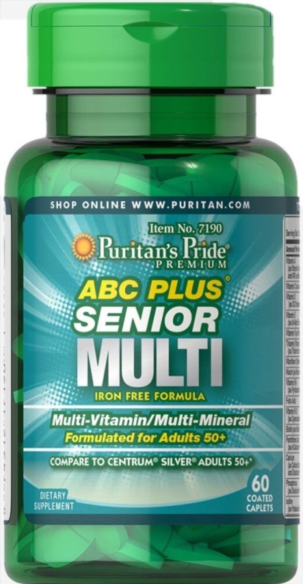 Вітаміни Puritan's Pride ABC Plus Senior Multivitamin Multi-Mineral Formula 60 Caplets