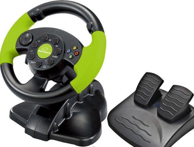 Кермо ігрової з педалями газу і гальма PC, PS3 XBOX 360 USB Esperanza EG104 W_7914
