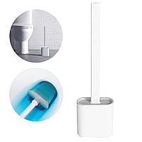 Стильный туалетный ершик для унитаза с гнущейся силиконовой щеткой / Силиконовый ерш Белый