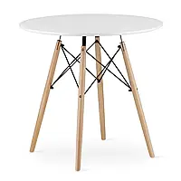 Кухонний стіл Todi 80 см круглий білий для кухні кафе ресторану W_1608