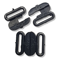 Застібка для купальників 1 см колір чорний (паковання 100 шт) ( пластик)