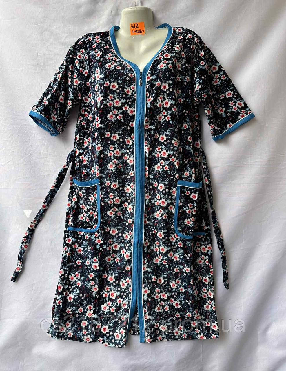 Халат жіночий велюр норма (р:XL-5XL) купити гуртом