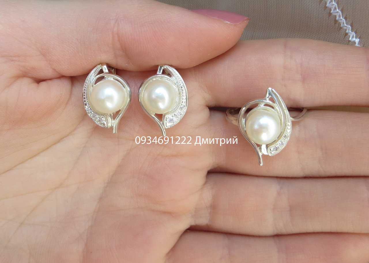 Срібний набір з перлами Арт. ММ26640