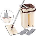 Швабра ледарка 2в1 з відром Scratch Cleaning Mop, Коричневий / Набір для прибирання швабра з віджимом та відром, фото 3