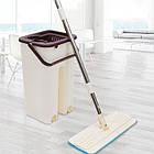 Швабра ледарка 2в1 з відром Scratch Cleaning Mop, Коричневий / Набір для прибирання швабра з віджимом та відром, фото 4