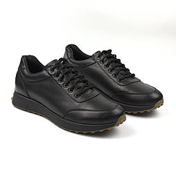 Чорні шкіряні кросівки повсякденне чоловіче взуття великих розмірів Rosso Avangard Ada Bolt Black BS