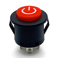 Кнопка увімкнення вимкнення (старт стоп) 28 мм для дитячого електромобіля 3k з підсвічуванням, червона