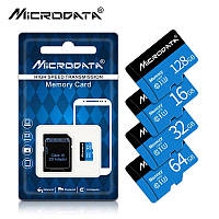 Карта памяти 64 гб Microdata 64GB microSD с картридером Class 10 U3 + SD-adapter High Speed