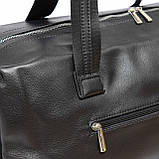 Стильна сумка саквояж 27 л David Janes еко-шкіра, чорна, фото 5
