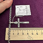 Комплект срібний чорнений ланцюжок бісмарк з невеликим хрестиком 925 проба, фото 9