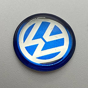 Наклейка на ключ VW Фольсваген синя 14 мм