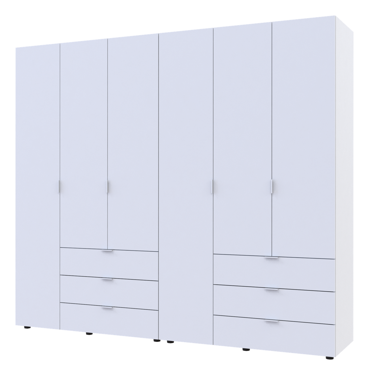 Распашной шкаф для одежды Гелар комплект Doros цвет Белый 3+3 двери ДСП ...