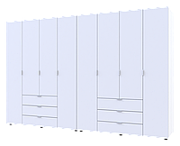 Распашной шкаф для одежды Гелар комплект Doros цвет Белый 4+4 двери ДСП 310х49,5х203,4 (42002121)