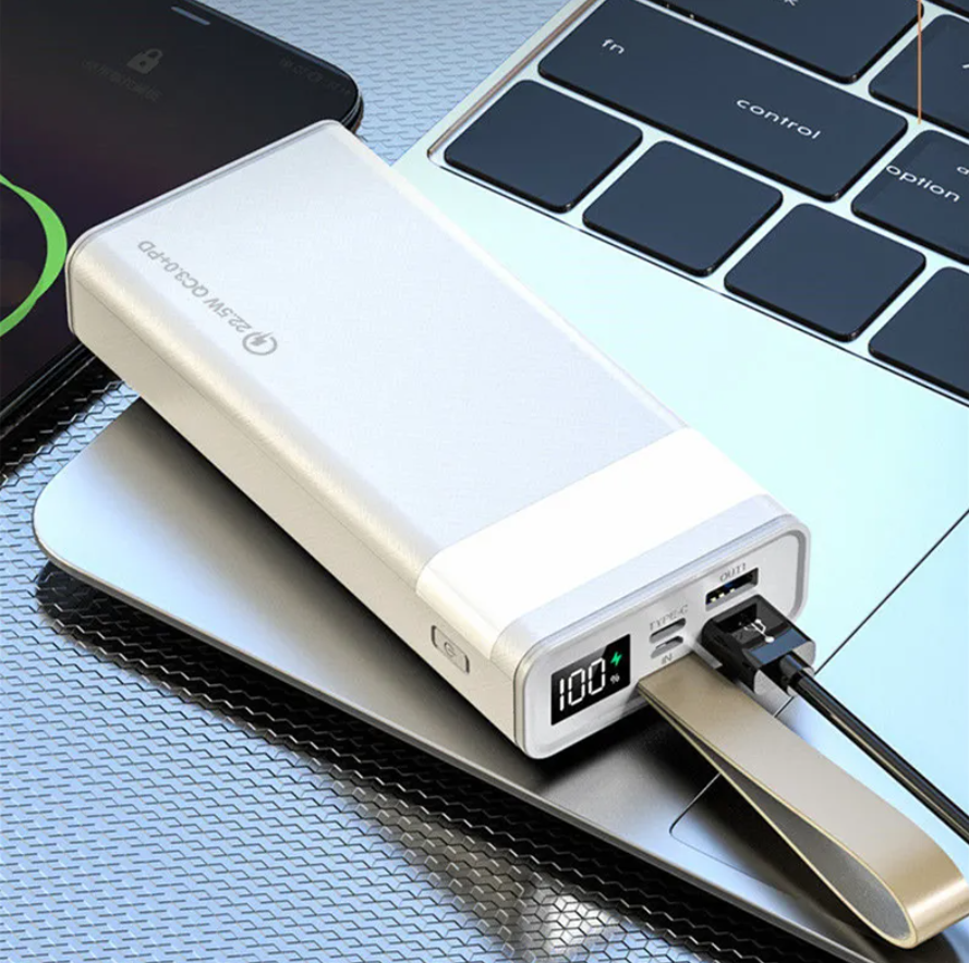 Power bank 30000 mAh Super Fast Charge 22.5W Зовнішній акумулятор Портативна зарядка Повербанк Білий