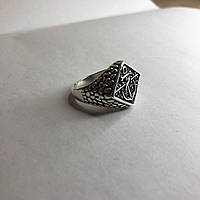 Крутое винтажное металлическое кольцо в стиле панк, размер 19, якорь
