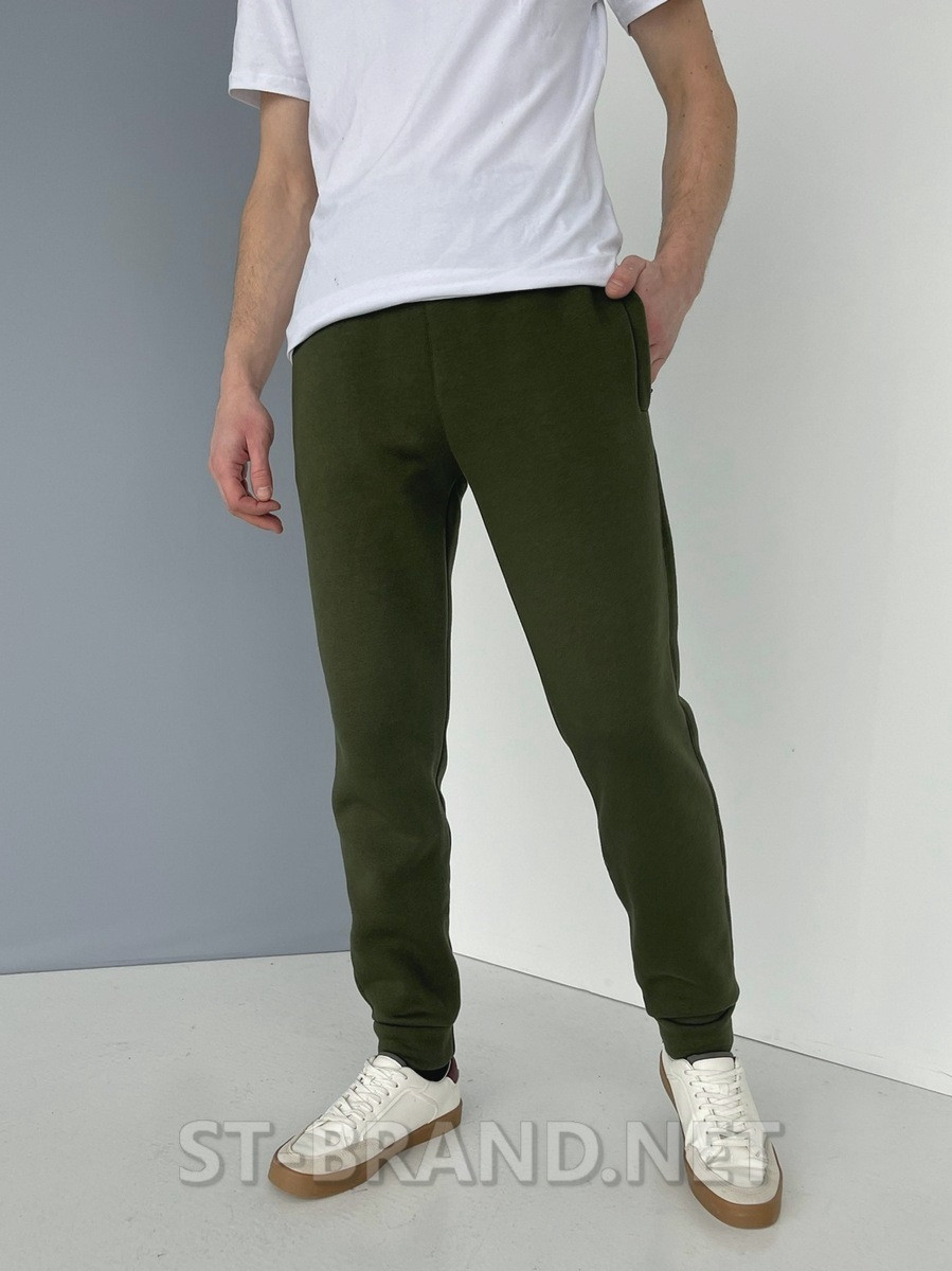 M,L,XL,2XL. Мужские спортивные штаны на манжете, утепленные, зима, осень-весна - хаки - фото 3 - id-p1777767045
