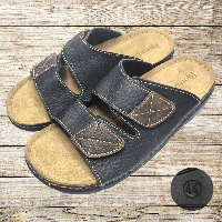 Чоловічі сандалії та шльопанці, ортопедичні чоловічі тапки, із шкірозамінника з натуральною анатомічною устілкою 43