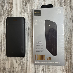 Зовнішній акумулятор Power bank LENYES PX167 10000 mAh компактний універсальний на 2 входи Чорний
