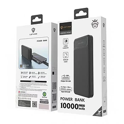 Зовнішній акумулятор Power bank 10000 mAh Lenyes PX162 компактний універсальний на 2 входи Чорний