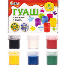 Гуаш "Яскраві плями" 6 кольорів, 20мл Mizar Ц394001У MZOPT