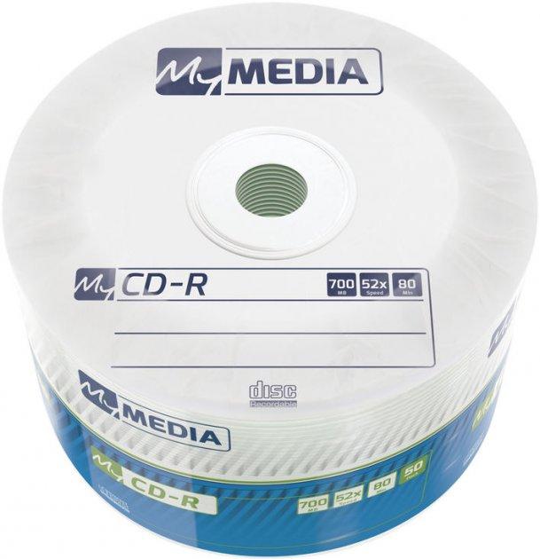 Диск CD-R 700MB 52X Wrap MATT SILVER 50шт MyMedia 69201