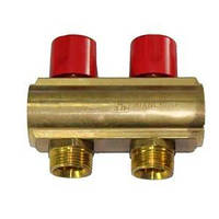 Колектор з регулюючими вентилями Bianchi 2 виходи 1х3/4 червоний (232E)