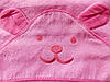 Махровое полотенце "Цветной Мишка". Уголок для купания. Полотенце с капюшоном. Пончо детское, фото 7