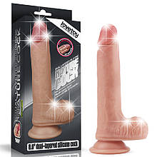 Реалістичний силіконовий фалоімітатор із присоскою Dual-Layered Platinum Silicone Nature Cock 8" Flesh