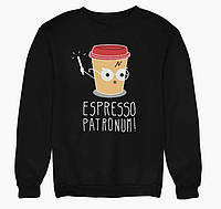 Детский черный свитшот с принтом Espresso Patronum
