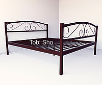 Кровать двуспальная металлическая Tobi Sho CAROLA-2 200Х160 Коричневая