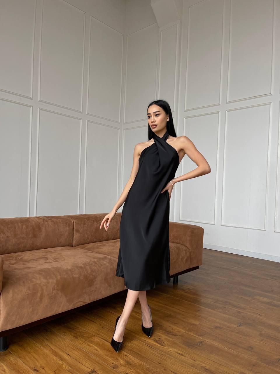 Витончена шовкова жіноча сукня міді Kira з відкритою спиною Smdi7978