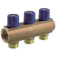 Колектор з регулюючими вентилями Bianchi 3 виходи 1х3/4 синій (233E)