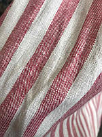 Полоска костюмная бело-розовая ткань,100% лен