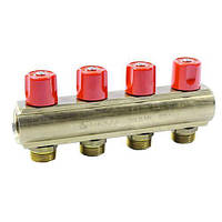 Колектор з регулюючими вентилями Bianchi 4 виходи 1х3/4 червоний (234E)