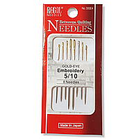 Набір ручних голок для шиття Needles 8 шт ( Японія) (10 пластин паковання)