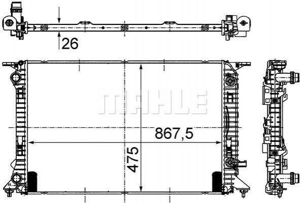 Радіатор охолодження MAHLE CR 910 000S MAHLE/KNECHT CR 910 000S Audi A4, Q3, A5, Allroad, Q5, A7, A6