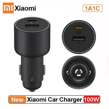 Автомобільний зарядний пристрій Xiaomi Mi Car Charger 1A1C 100W (CC07ZM)