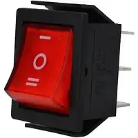 Переключатель клавишный с подсветкой IRS-203-1A (ON-OFF-ON), 6pin, 15A, 220V, красный