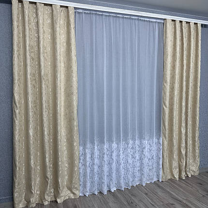 Готові штори Мішкувіна-мрамор Беж, фото 2