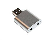 Звукова карта USB 2.0, 7.1, Dynamode C-Media 108 Silver, 90 дБ, EAX2.0/A3D1.0, алюмінієвий корпус, Blister