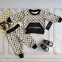 Детский бежевый костюм Louis Vuitton для новорожденных