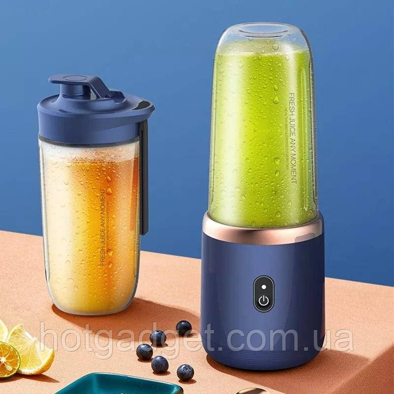 Портативний акумуляторний фітнес-блендер OEM Juicer Cup Blue, фото 1