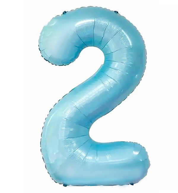 Кулька Цифра "2" (40 см) колір блакитний