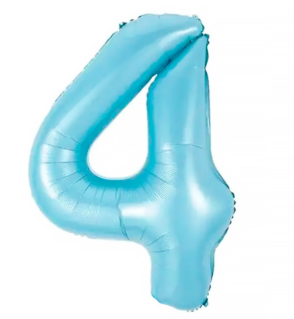 Кулька Цифра "4" (80 см) колір блакитний