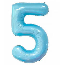 Кулька Цифра "5" (80 см) колір блакитний