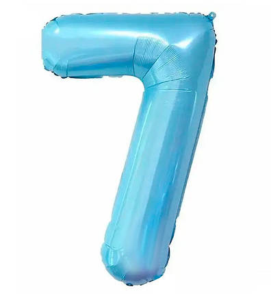 Кулька Цифра "7" (40 см) колір блакитний, фото 1